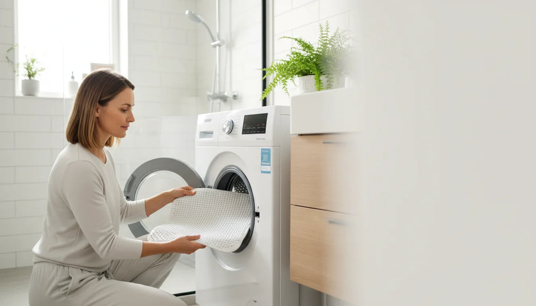 Laver un tapis de douche antidérapant en machine: réglages - Image de couverture