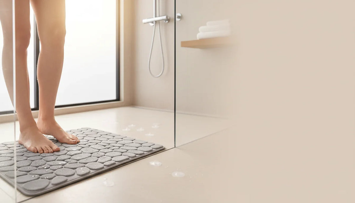 Tapis de douche antidérapants haut de gamme: finitions premium - Image de couverture